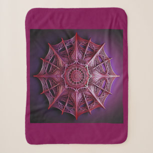 Roze draadframe Mandelbrot Sherpa Deken