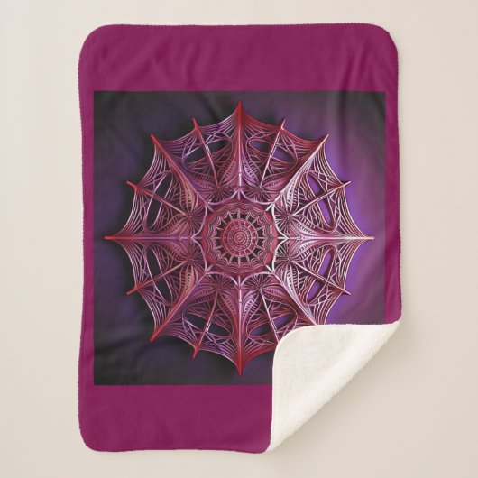 Roze draadframe Mandelbrot Sherpa Deken (Voorkant)