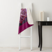 Roze draadframe Mandelbrot Sherpa Deken (In situ)