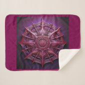 Roze draadframe Mandelbrot Sherpa Deken (Voorkant (horizontaal))