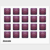 Roze draadframe Mandelbrot Vierkante Sticker (Vel)