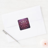 Roze draadframe Mandelbrot Vierkante Sticker (Envelop)