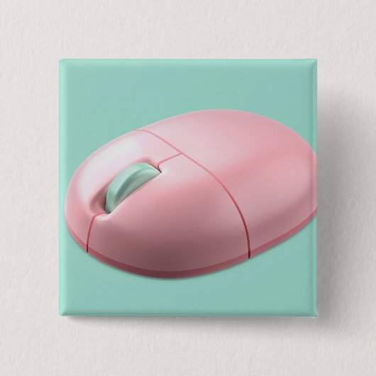 Roze draadloze computermuis vierkante button 5,1 cm (Voorkant)