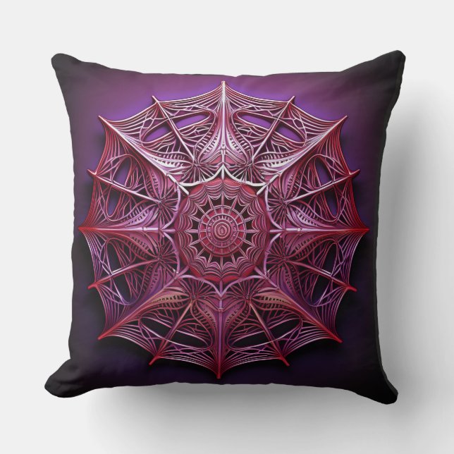 Roze draadraam Mandelbrot Kussen (Voorkant)