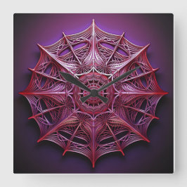 Roze draadraam Mandelbrot Vierkante Klok