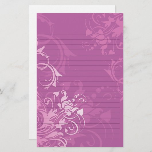  roze draai floreel vormig papier (Voorkant / Achterkant)