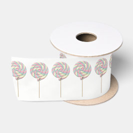Roze Draai Lollypop Lint - 7,62 cm