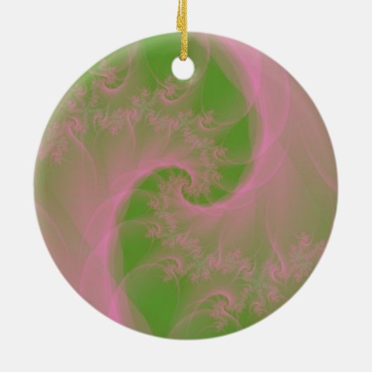 Roze draai op groen Ornament (Achterkant)
