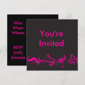 Roze Draai Uitnodiging (Voorkant / Achterkant)