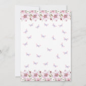 Roze draaien van een onze kleine vlinder 1e verjaa kaart (Achterkant)