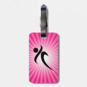 Roze draaiend bagagelabel (Achterkant verticaal)