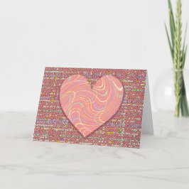 Roze Draaiend Hart Kunst Valentijnsdag Kaart
