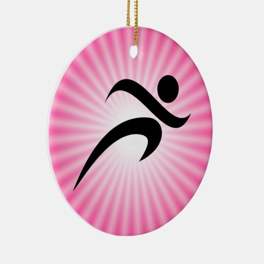 Roze draaiend keramisch ornament (Rechts)