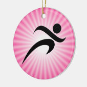 Roze draaiend keramisch ornament (Links)