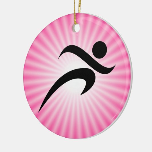 Roze draaiend keramisch ornament (Links)