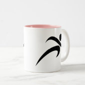 Roze draaiend tweekleurige koffiemok (Voorkant rechts)