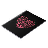 Roze draaiende Silhouette Heart - Vrouwenloper Notitieboek (Linkerzijde)