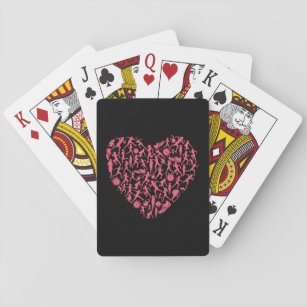 Roze draaiende Silhouette Heart - Vrouwenloper Pokerkaarten