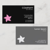 Roze draaiende stercode - zwart visitekaartje (Voorkant / Achterkant)