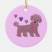 Roze draaieuwdecoraties keramisch ornament (Voorkant)