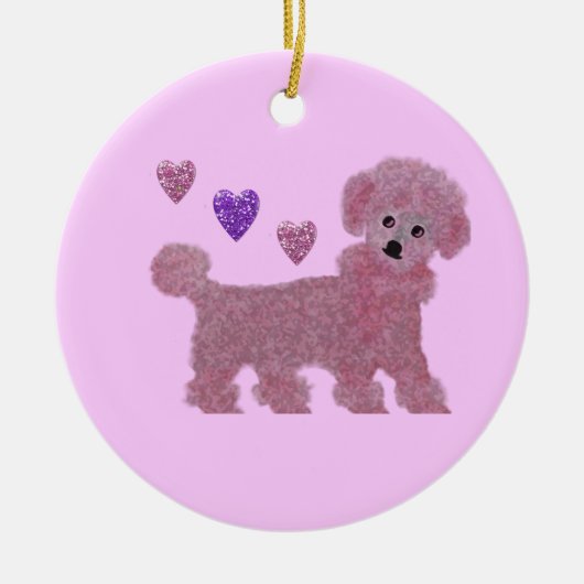 Roze draaieuwdecoraties keramisch ornament (Voorkant)