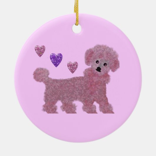 Roze draaieuwdecoraties keramisch ornament (Achterkant)