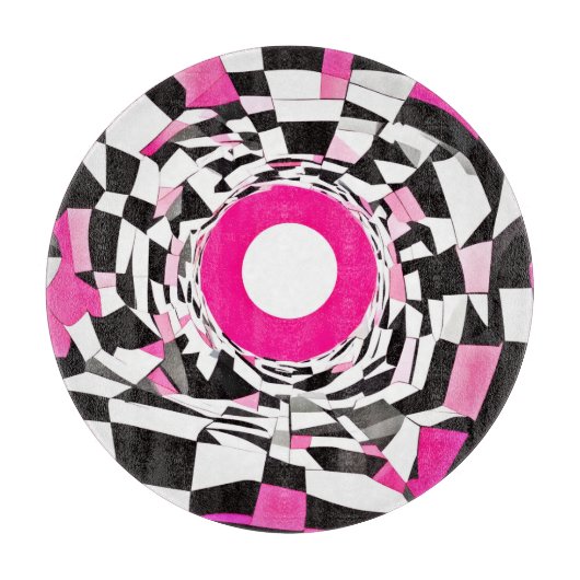 Roze Draaikolk: Een Geruit Afdaling Snijplank (Voorkant)
