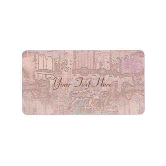 Roze Draaimolenpaarden Etiket (Voorkant)