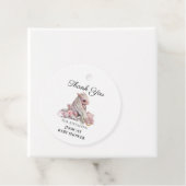 Roze Draak Baby Shower Dank je Bedankjes Labels (In situ)