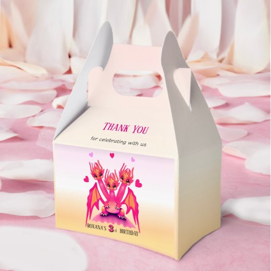 Roze draak bedankdoosjes