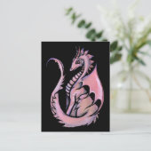 Roze Draak Briefkaart (Staand voorkant)