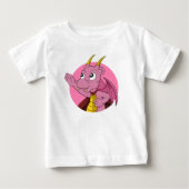 Roze draak cartoon baby T-Shirt (Voorkant)