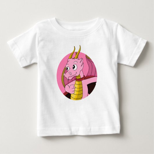 Roze draak cartoon baby T-Shirt (Voorkant)