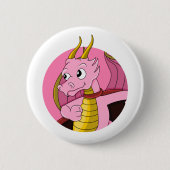 Roze draak-cartoon ronde button 5,7 cm (Voorkant)
