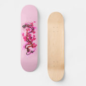 Roze draak en bloesems persoonlijk skateboard (Voorkant)