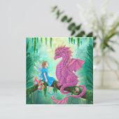 Roze draak en fee (Staand voorkant)