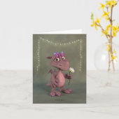 Roze draak kaart (Gele Bloem)