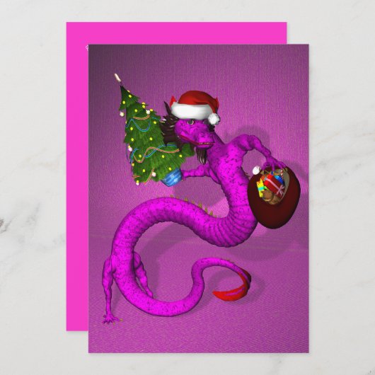 Roze draak kaart (Voorkant / Achterkant)