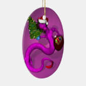 Roze draak keramisch ornament (Rechts)