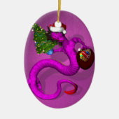 Roze draak keramisch ornament (Voorkant)