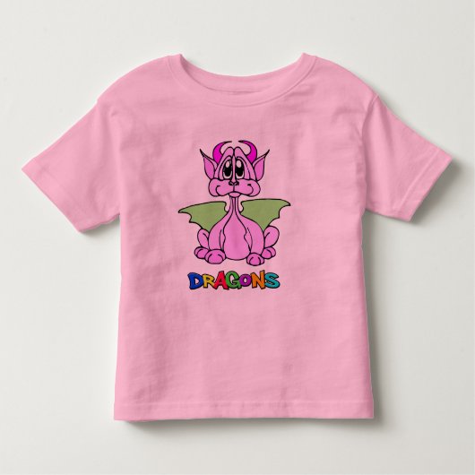 Roze draak kinder shirts (Voorkant)