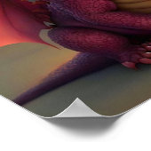 Roze draak met een Roos Poster (Hoek)