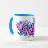 Roze draak met waterplukkers mok (Voorkant links)