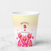 Roze draak papieren bekers (Voorkant)