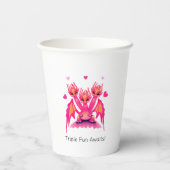 Roze draak papieren bekers (Achterkant)