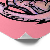 Roze draak poster (Hoek)