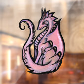 Roze draak raamsticker (Vel 2)