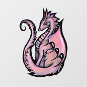 Roze draak raamsticker (Vel)