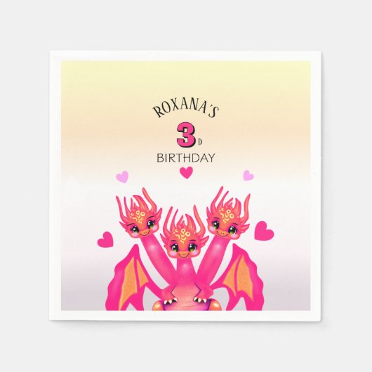 Roze draak servet (Voorkant)