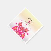 Roze draak servet (Hoek)